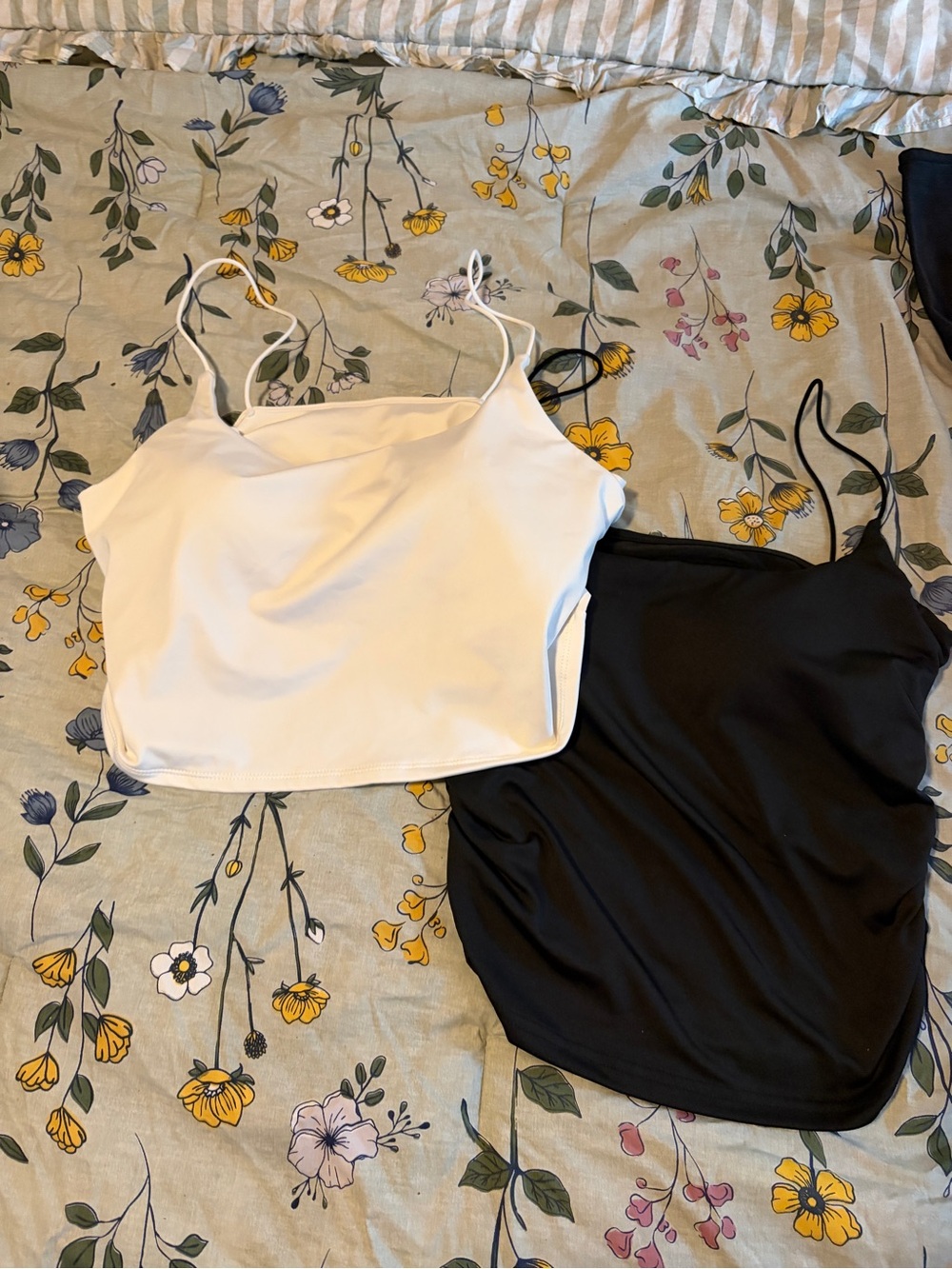 SHEIN White & Black Spaghetti Strap Tank Top Bundle